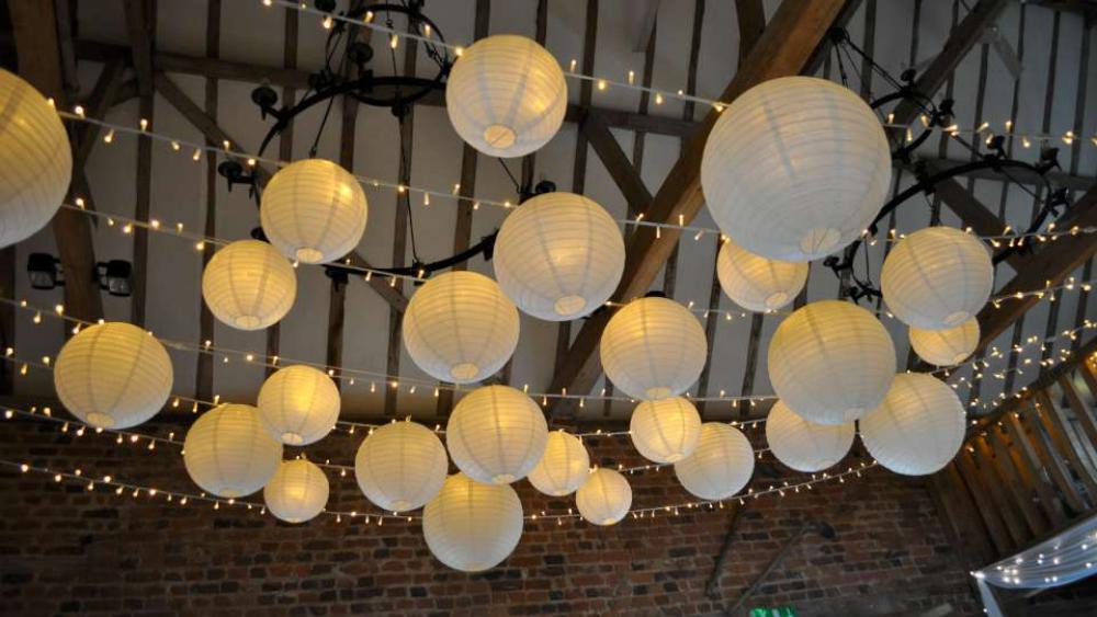 Fairy Lights and Ivory Lanterns Hanging Lantern Company